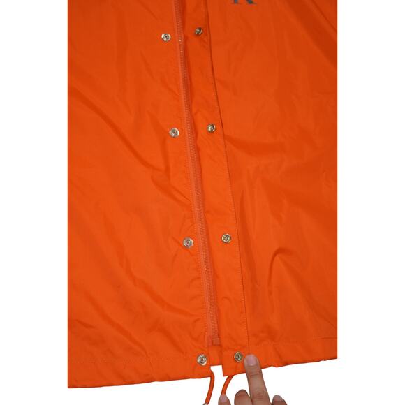 Vintage 90s Calvin Klein Jeans CK Logo Coach Jacket Orange Windbreaker Size L - Picture 6 of 14